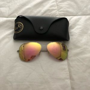 Ray Ban Aviator pink reflective glasses 58mm